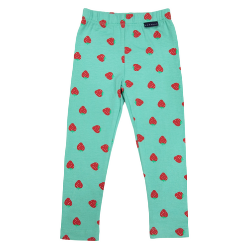 Strawberry Print Leggings - Green