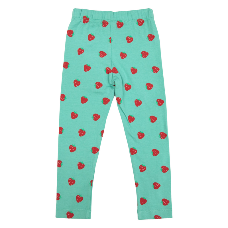 Strawberry Print Leggings - Green