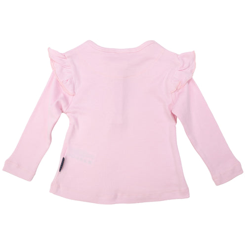 Cotton Modal Frill Top - Pale Pink