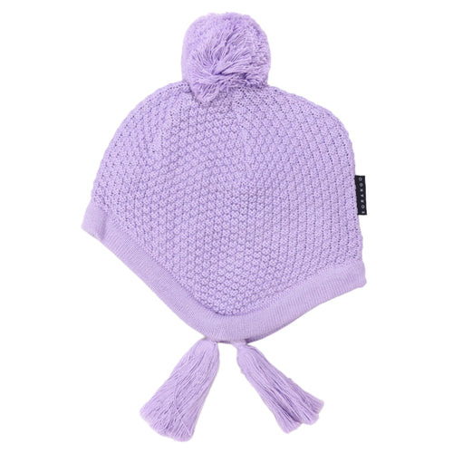 Textured Knit Beanie - Lavender