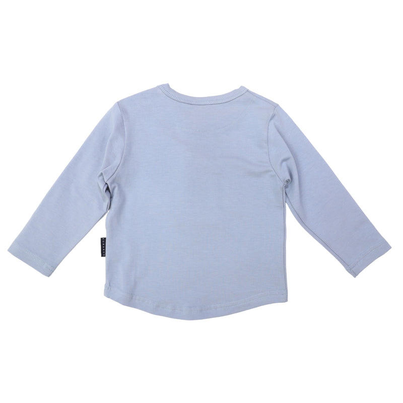 Long Sleeve Top with Truck Applique - Blue