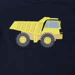 Long Sleeve Top with Truck Applique - Navy
