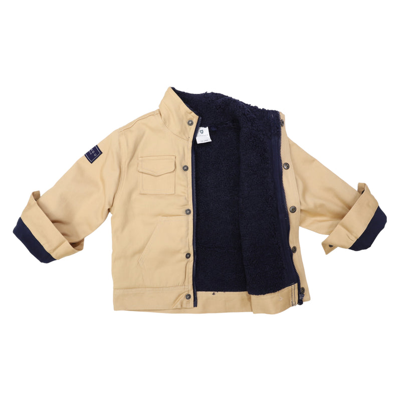 Stretch Twill Jacket with Sherpa Lining - Sheepskin