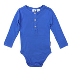 Cotton Modal Henley Bodysuit - Victoria Blue