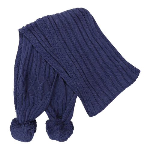 Textured Knit Scarf -Navy