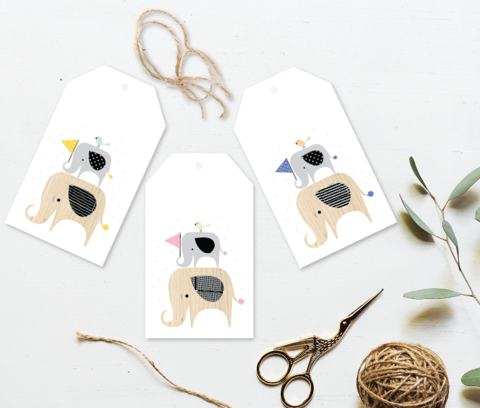Baby Elephant Gift Tag