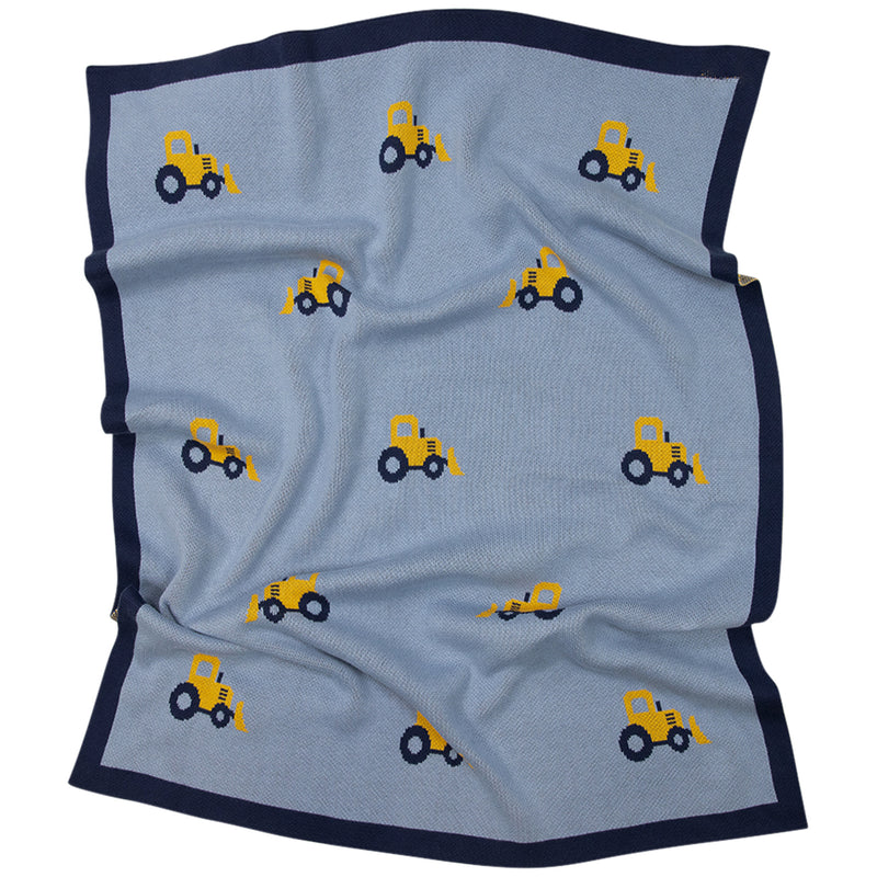 Bulldozer Knit Blanket - Blue