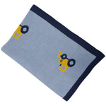 Bulldozer Knit Blanket - Blue