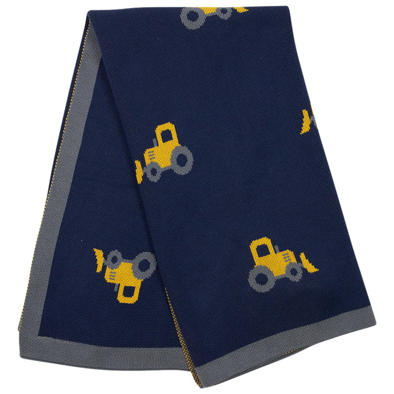 Bulldozer Knit Blanket - Navy
