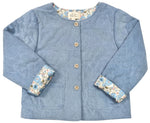 Blue Cord Quilted Jacket