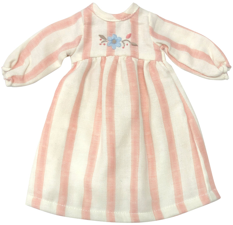 Coral Striped Doll Dress