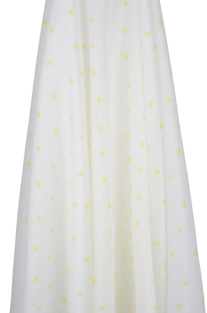 White Muslin Wrap with Yellow Stars