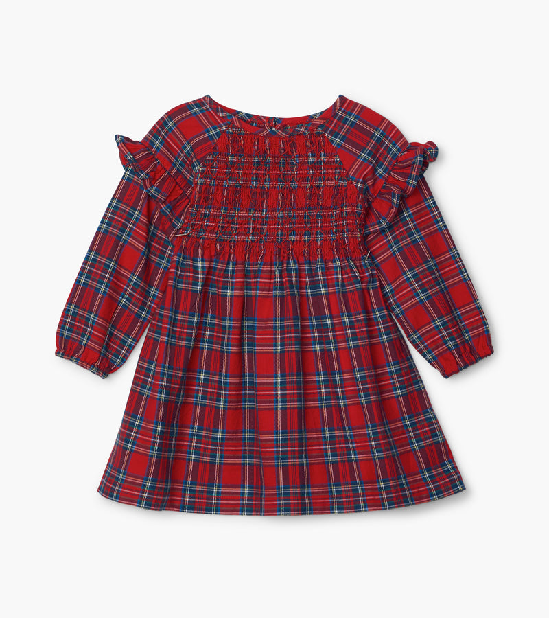 Holiday Plaid Smocked Party Dress