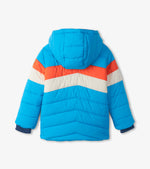 Retro Winter Blue Puffer Jacket