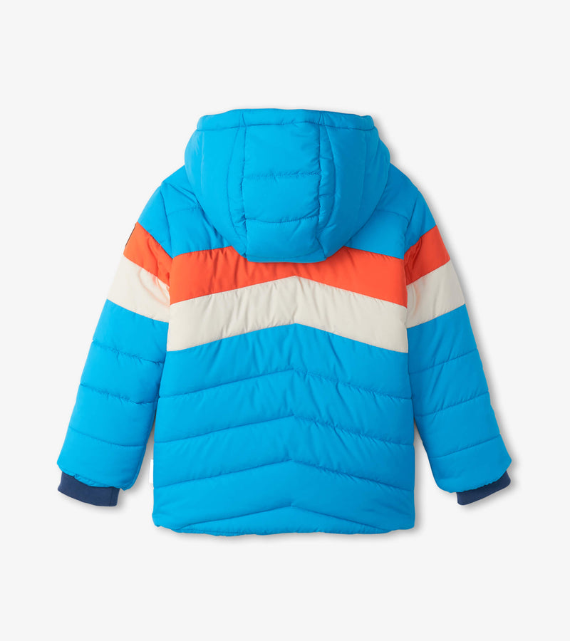 Retro Winter Blue Puffer Jacket