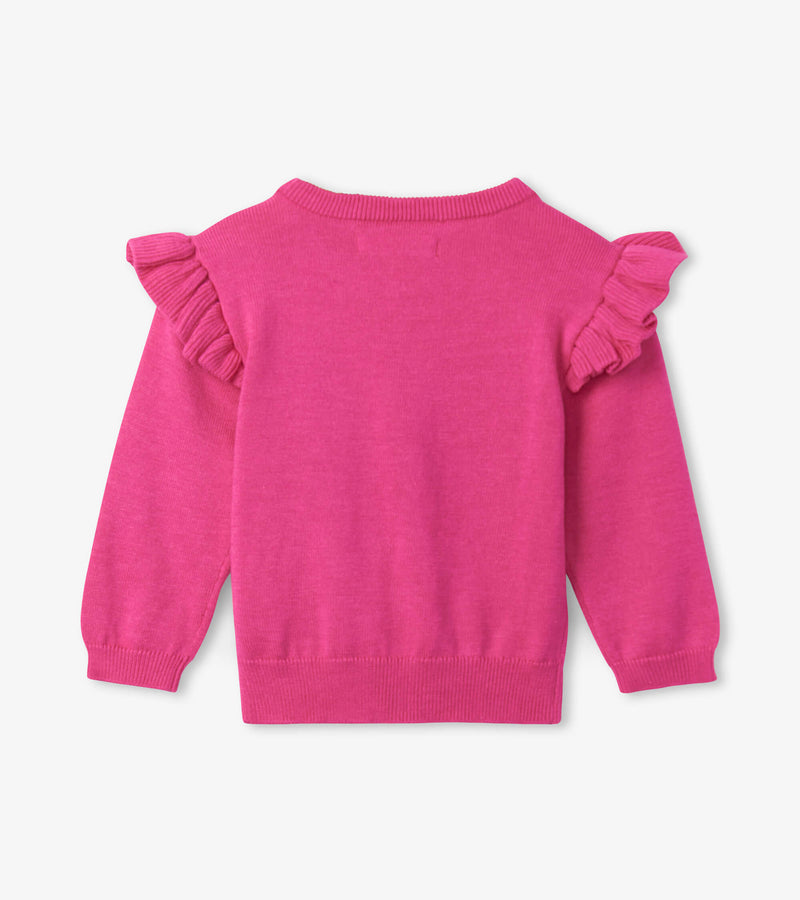 Stripey Butterfly Baby Ruffle Sleeve Sweater