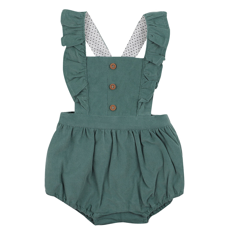 Frill Front Playsuit - Green