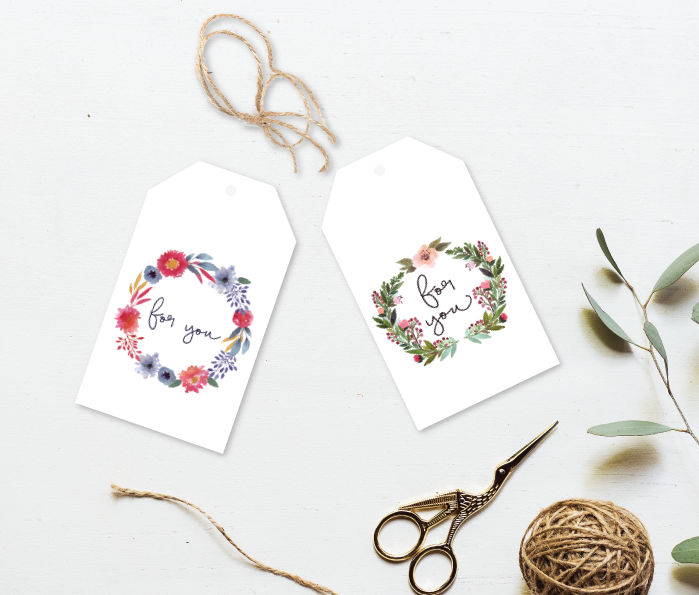 For You Wreath Gift Tag