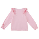 Rosalie Lace Frill Long Sleeve Top - Pale Pink