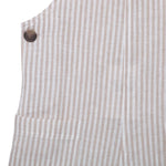 Button Front Jumpsuit - Oatmeal Stripe