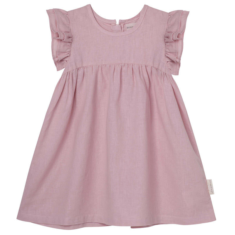 Frill Sleeve Dress - Dusty Pink