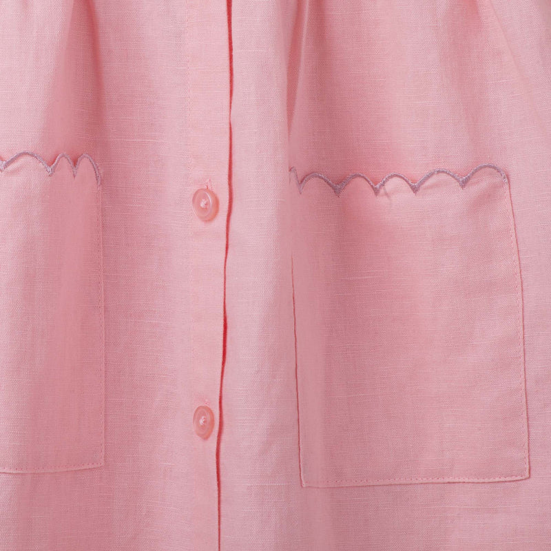 Capri Linen Midi Dress - Rose Pink