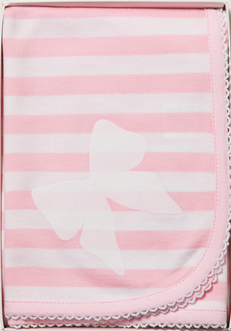 Pink Wide Stripe & Bow Wrap