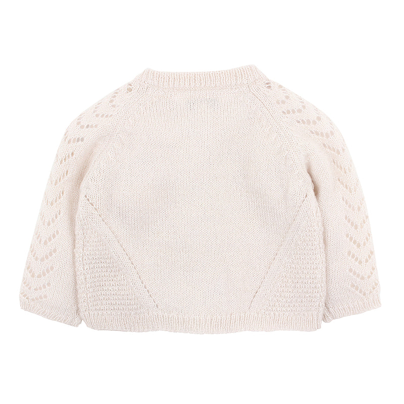 Wool Blend Knit Cardigan - Oat Marl