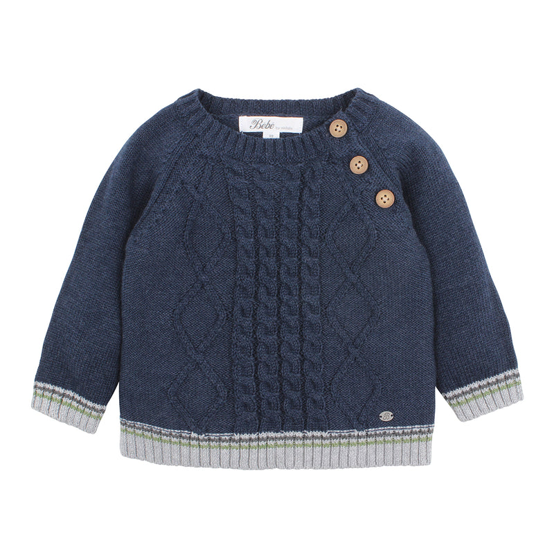 Callum Navy Cable Jumper