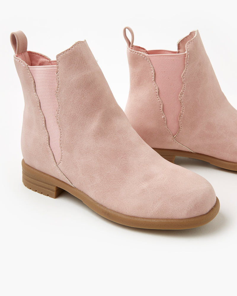 Kendall Scalloped Boot - Pink