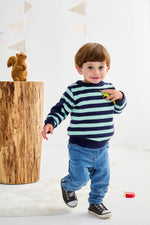 Stripe Sweater - Green and Navy