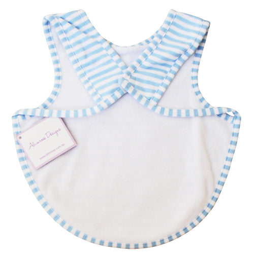 Bib - Arm holes back fastening - Blue