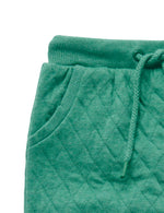 Quilted Track Pants - Emerald