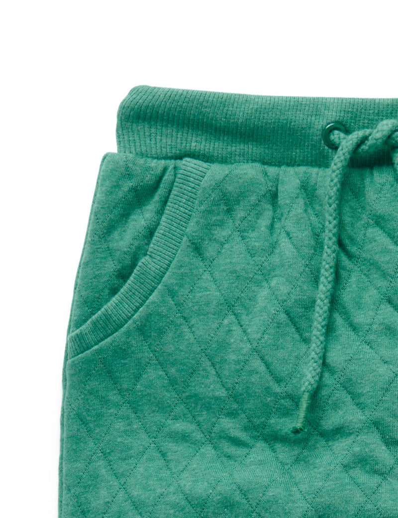 Quilted Track Pants - Emerald