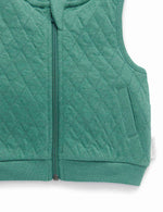 Quilted Vest - Emerald Melange