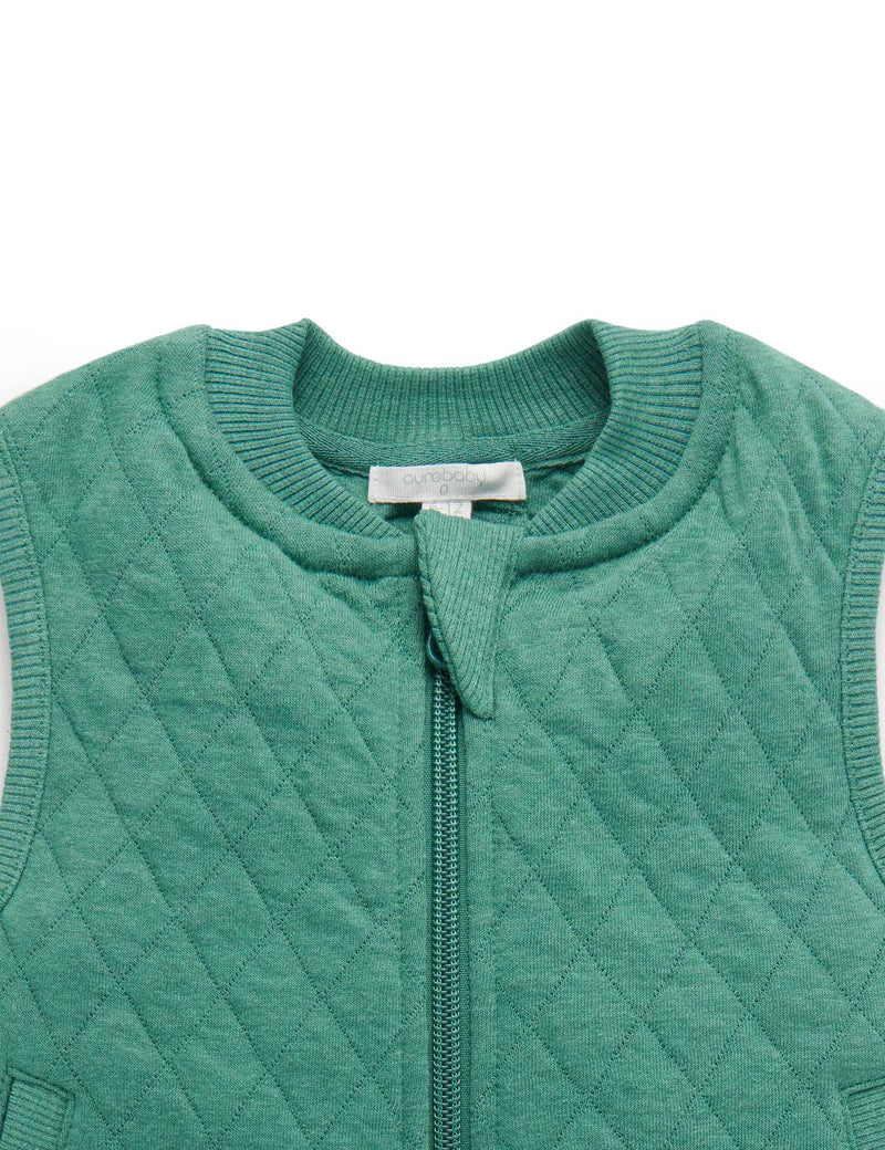 Quilted Vest - Emerald Melange