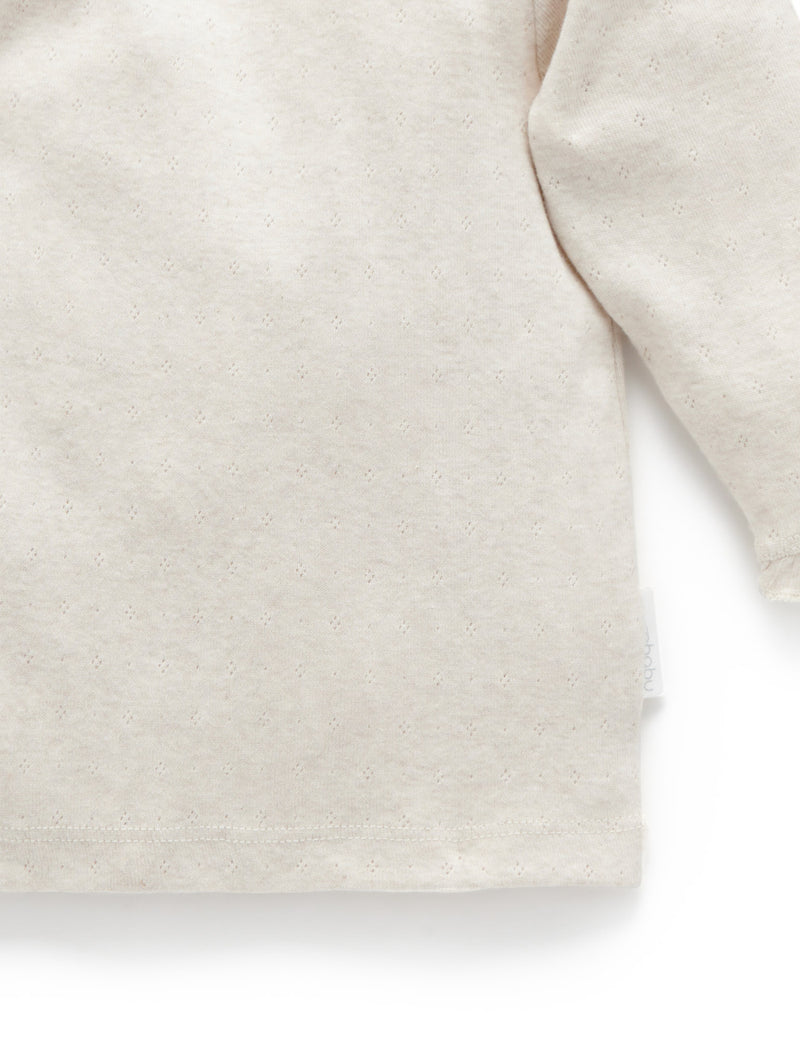 Pointelle Rib Layering Top - Almond