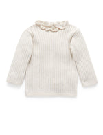 Fine Rib Jumper - Cloud Melange