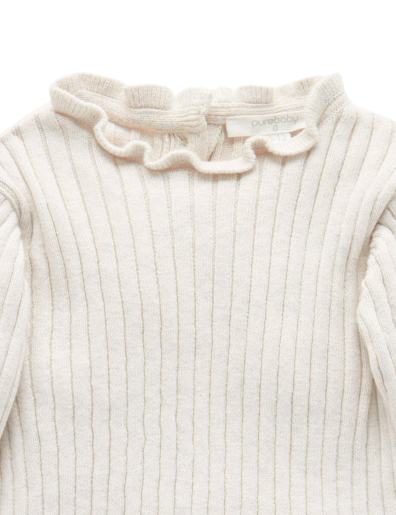 Fine Rib Jumper - Cloud Melange