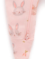 Bunny Friends Zip Growsuit - Apricot