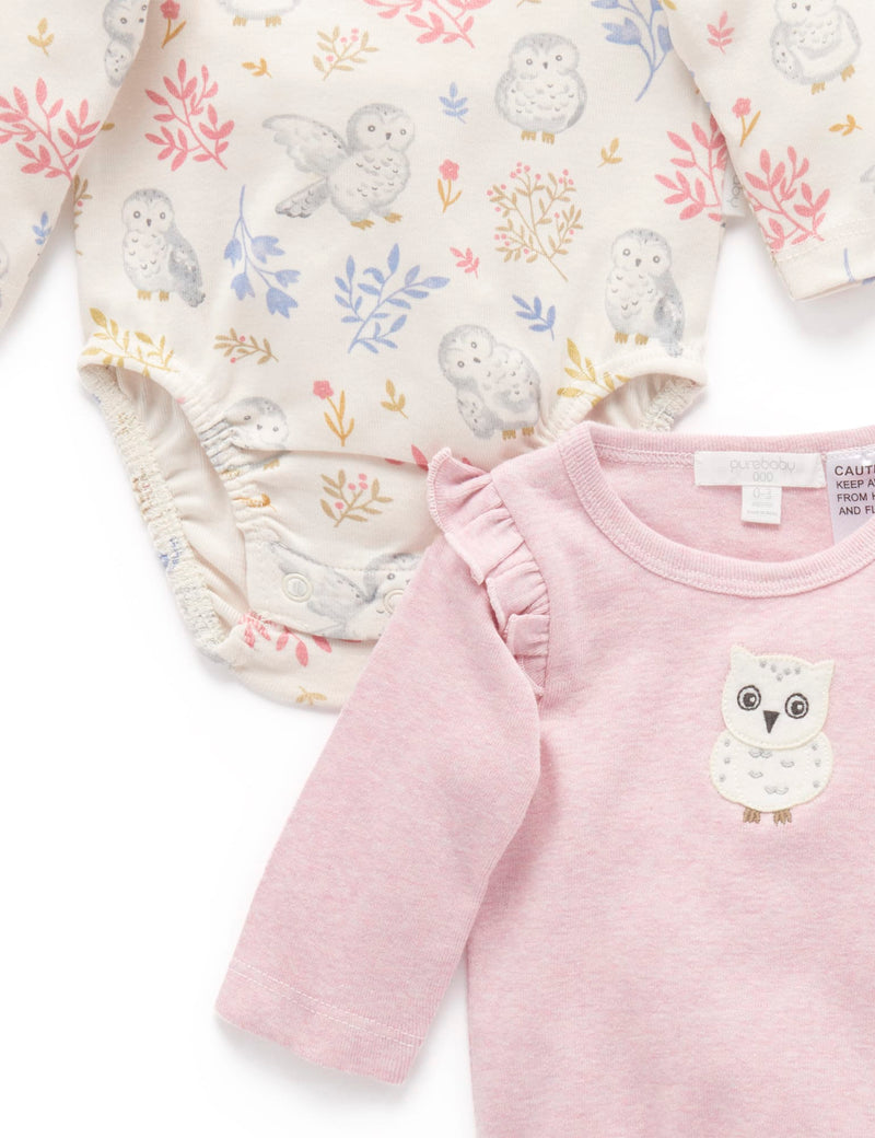 Snowy Owl 2 Pack Bodysuit Set