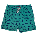 Shark Print Quick Dry Boardshorts - Green