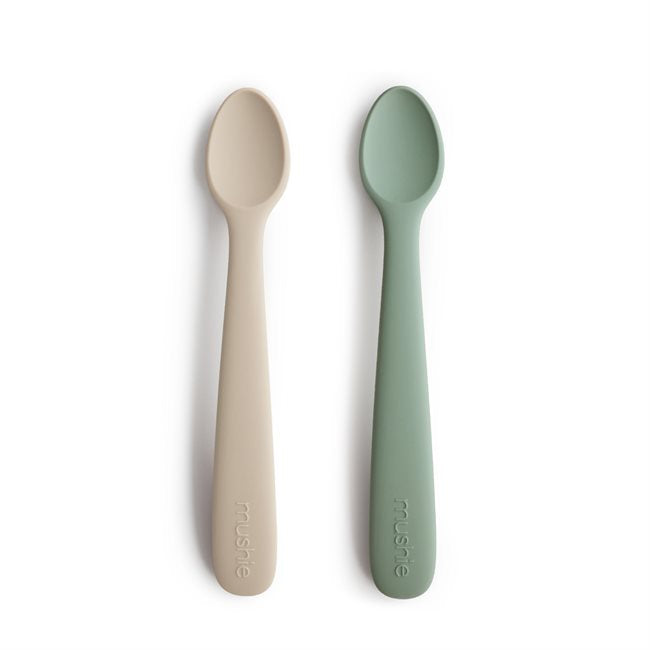Silicone Feeding Spoon 2 Pack -  Cambridge Blue/Shifting Sands