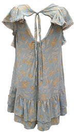 Frill Sleeve Dress - Blue Haze