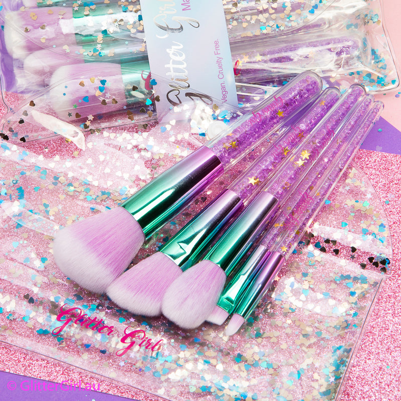 Unicorn Sparkle Make Up Brush Set - Purple