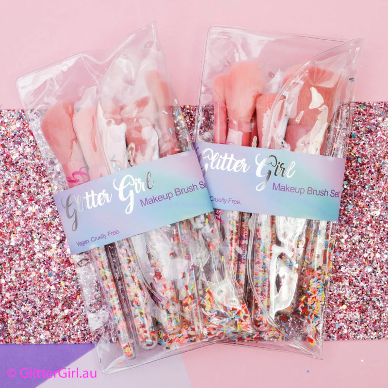Unicorn Sparkle Make Up Brush Set - Pink