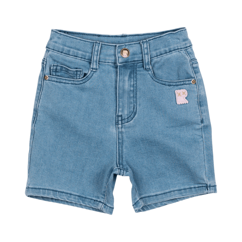 Washed Blue Denim Mum Shorts