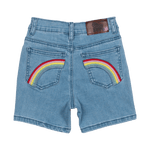 Washed Blue Denim Mum Shorts