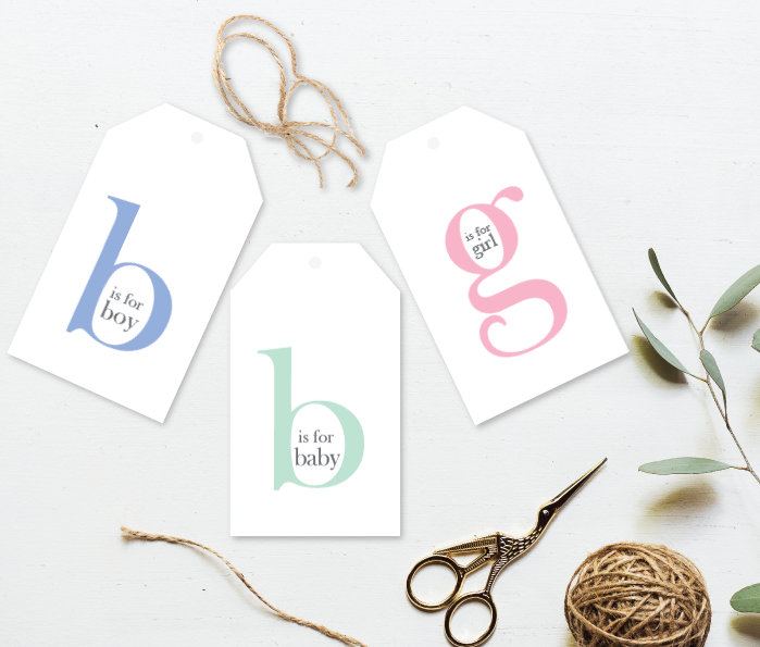 b is for Baby Gift Tag