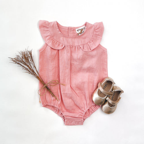 Baby Girls Neve Playsuit - Pink Linen